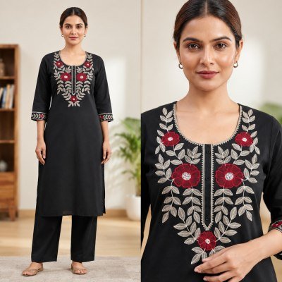 2 PCS CO-ORD SET Kurti Pant with Pocket Size wise Combo Set