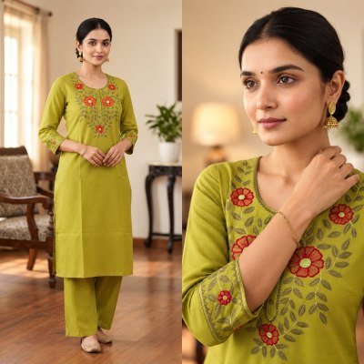2 PCS CO-ORD SET Kurti Pant with Pocket Size wise Combo Set
