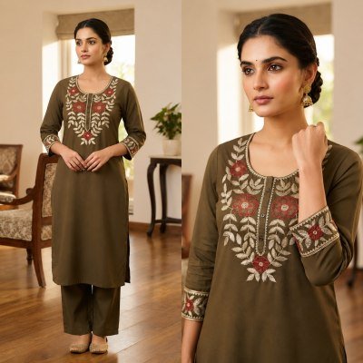 2 PCS CO-ORD SET Kurti Pant with Pocket Size wise Combo Set