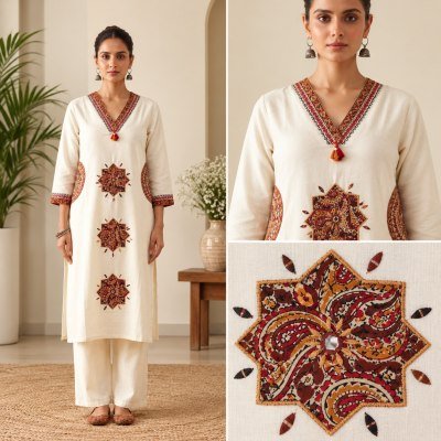 2 PCS Palazzo Set Natural Flex Embroidery Work Top with One Side Pocket wholesale catalogs