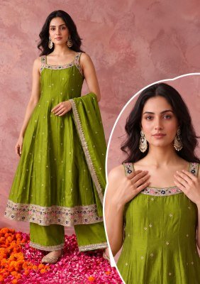 3-Piece Vichitra Silk Frock Suit Collection Combo Set wholesale catalogs