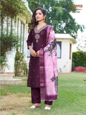 5 Star by Jiyana digital chanderi embroidered readymade suit catalogue at affordable rate readymade suit catalogs