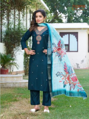 5 Star by Jiyana digital chanderi embroidered readymade suit catalogue at affordable rate readymade suit catalogs
