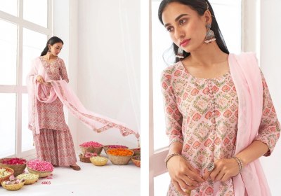 A 6  presented Traditional elegance Festive Kurta bottom and dupatta catalogue fancy sharara suit Catalogs