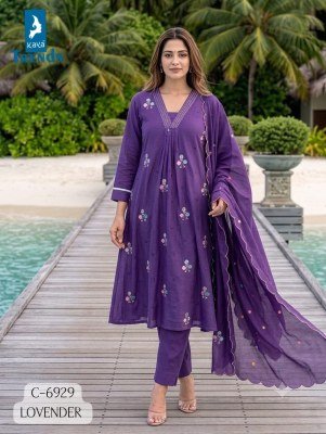  A-Line D.No. 6929 3-Piece Suit with Embroidery Work & Dupatta Work wholesale catalogs