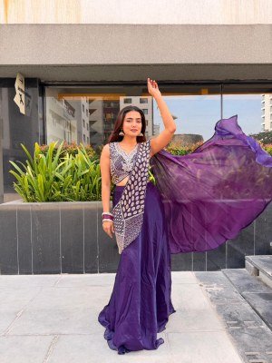 A510 Ready to Wear Fendi Saree with Hand Beads Work Blouse sarees catalogs