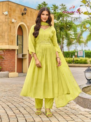 AANCHI ISLAND Mul Chanderi Kurti Pant Dupatta 3-Piece Suit Set kurti pant with dupatta Catalogs