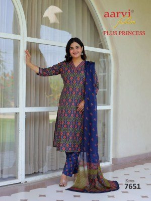 AARVI PLUS PRINCESS Vol-6 3-Piece Pure Cotton Printed Kurti Pant Dupatta Set kurti pant with dupatta Catalogs