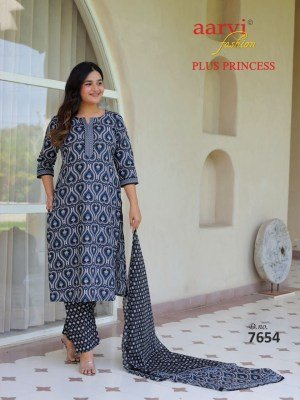 AARVI PLUS PRINCESS Vol-6 3-Piece Pure Cotton Printed Kurti Pant Dupatta Set kurti pant with dupatta Catalogs