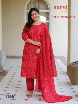AARVI PLUS PRINCESS Vol-6 3-Piece Pure Cotton Printed Kurti Pant Dupatta Set kurti pant with dupatta Catalogs