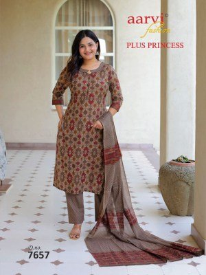 AARVI PLUS PRINCESS Vol-6 3-Piece Pure Cotton Printed Kurti Pant Dupatta Set kurti pant with dupatta Catalogs
