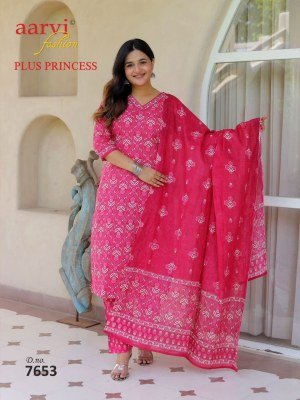 AARVI PLUS PRINCESS Vol-6 3-Piece Pure Cotton Printed Kurti Pant Dupatta Set kurti pant with dupatta Catalogs