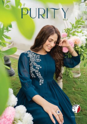 AF by purity vol 3 designer heavy fox georgette kurti with pant catalog  kurtis catalogs
