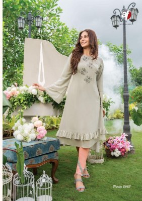 AF by purity vol 3 designer heavy fox georgette kurti with pant catalog  kurtis catalogs