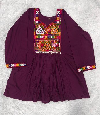 AI Fashion Gamthi Rayon Short Top with Traditional Lace Work kurtis catalogs
