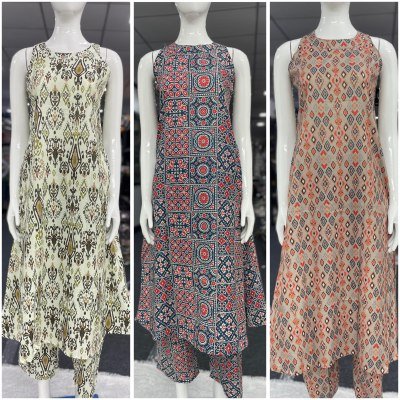 AI Fashion Summer Special Flex Cotton Long Flared Co-Ord Set co ord set catalogs