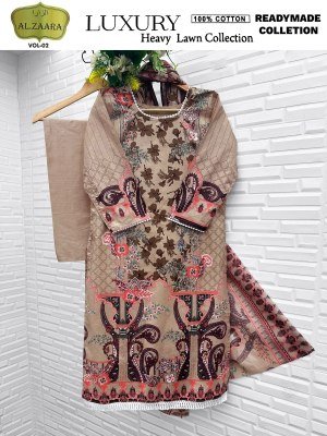 AI Zaara Vol 2 Karachi Edition Heavy Cotton Designer Suit with Original Mal Mal Dupatta Wholesale kurtis catalogs