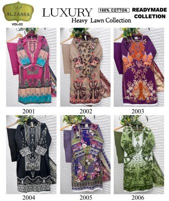 AI Zaara Vol 2 Karachi Edition Heavy Cotton Designer Suit with Original Mal Mal Dupatta Wholesale kurtis catalogs