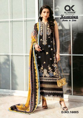 AL Karam Kesariya Magic Print Vol 16 Pure Cambric Unstitched Top And Bottom with Mal Mal Dupatta Wholesale salwar kameez catalogs