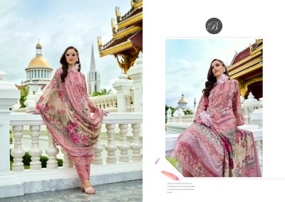 AL Marina by Belliza pure cotton digital printed neck embroidered unstitched suit collection salwar kameez catalogs