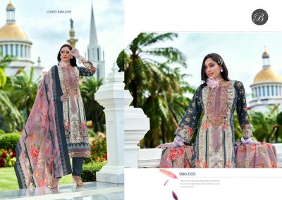 AL Marina by Belliza pure cotton digital printed neck embroidered unstitched suit collection salwar kameez catalogs