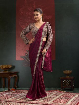 AMOHA A521 Ready to Wear Fendi Saree with Beads Work Blouse sarees