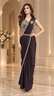 AMOHA Design No. 102486 Ready to Wear Lycra Saree with Blouse sarees catalogs