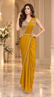 AMOHA Design No. 102486 Ready to Wear Lycra Saree with Blouse sarees catalogs