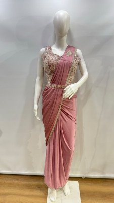 AMOHA Design No. 102486 Ready to Wear Lycra Saree with Blouse sarees catalogs