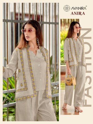 ANIRA AVANIRA D.No. 101-103 Flex Cotton Embroidery 3-Piece Co-Ord Set Size wise Combo Set