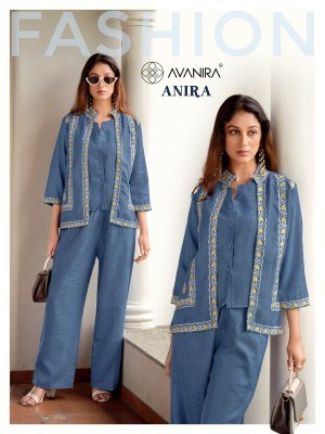 ANIRA AVANIRA D.No. 101-103 Flex Cotton Embroidery 3-Piece Co-Ord Set Size wise Combo Set