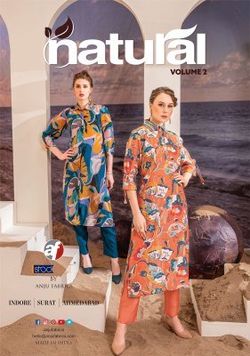ANJU FABRIC NATURAL Vol. 2 Western Long Kurti with Pant Crepe Digital Print wholesale catalogs