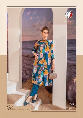 ANJU FABRIC NATURAL Vol. 2 Western Long Kurti with Pant Crepe Digital Print kurtis catalogs