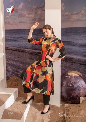 ANJU FABRIC NATURAL Vol. 2 Western Long Kurti with Pant Crepe Digital Print kurtis catalogs