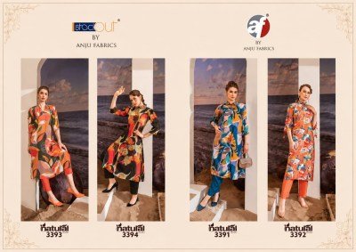 ANJU FABRIC NATURAL Vol. 2 Western Long Kurti with Pant Crepe Digital Print kurtis catalogs