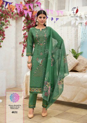 ANJU FABRIC SAYARA Vol-2  Shimmer Embroidery 3-Piece Designer Suit with Dupatta kurti pant with dupatta Catalogs