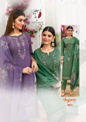 ANJU FABRIC SAYARA Vol-2  Shimmer Embroidery 3-Piece Designer Suit with Dupatta kurti pant with dupatta Catalogs
