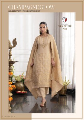 ANJU FABRIC SILK AFFAIR Vol-6 Jacquard Kurti Wide Pant with Dupatta kurti pant with dupatta Catalogs
