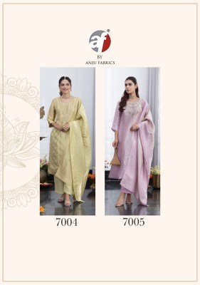 ANJU FABRIC SILK AFFAIR Vol-6 Jacquard Kurti Wide Pant with Dupatta kurti pant with dupatta Catalogs