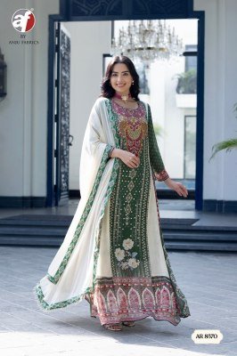 ANJU FABRICS AR 8570 Designer Chinnon Chiffon Gown with Dupatta Size wise Combo Set