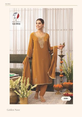 ANJU FABRICS SAJ DHAJ Pure Crepe Kurti Pant Dupatta Set kurti pant with dupatta Catalogs