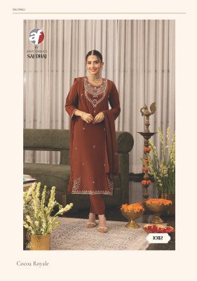 ANJU FABRICS SAJ DHAJ Pure Crepe Kurti Pant Dupatta Set kurti pant with dupatta Catalogs