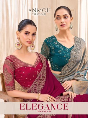 ANMOL ELEGANCE XXI Vol-21 Series 16001-16015 Designer Saree with Embroidery Blouse 