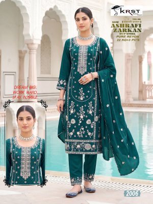 ASHRAFI ZARKAN Vol-1 Pakistan Suit – Pure Rayon 22KG+ 3-Piece Zarkan Hand Work Set kurti pant with dupatta Catalogs