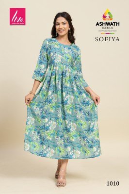 ASHWATH Kurtis Launches sofiya Chanderi Foil Print stylish  ghera printed kurtis Catalogue pcs  wholesale rate  kurtis catalogs