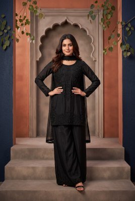 AURRAA LEENA Premium Chinon Top Palazzo Dupatta Set Size wise Combo Set