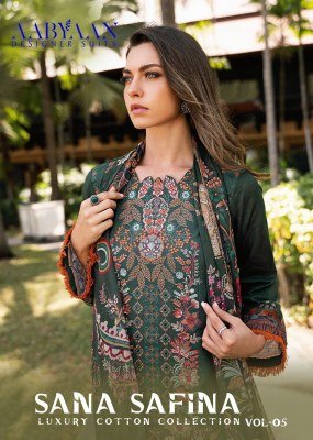Aabyaan Sana Safina Vol 5 Karachi Style Pure Cotton Unstitched Designer Suit Wholesale pakistani suit catalogs