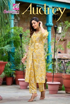 Aahanaas new Audrey Modal chanderi Prints designer Kurti collection  Amavi