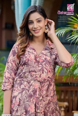 Aahanaas new Audrey Modal chanderi Prints designer Kurti collection  kurtis catalogs