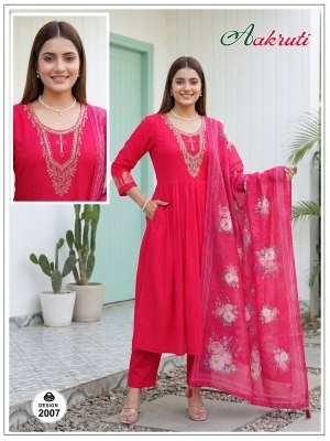 Aakruti Roman Silk Kurti Pant with Digital Dupatta Set kurti pant with dupatta Catalogs
